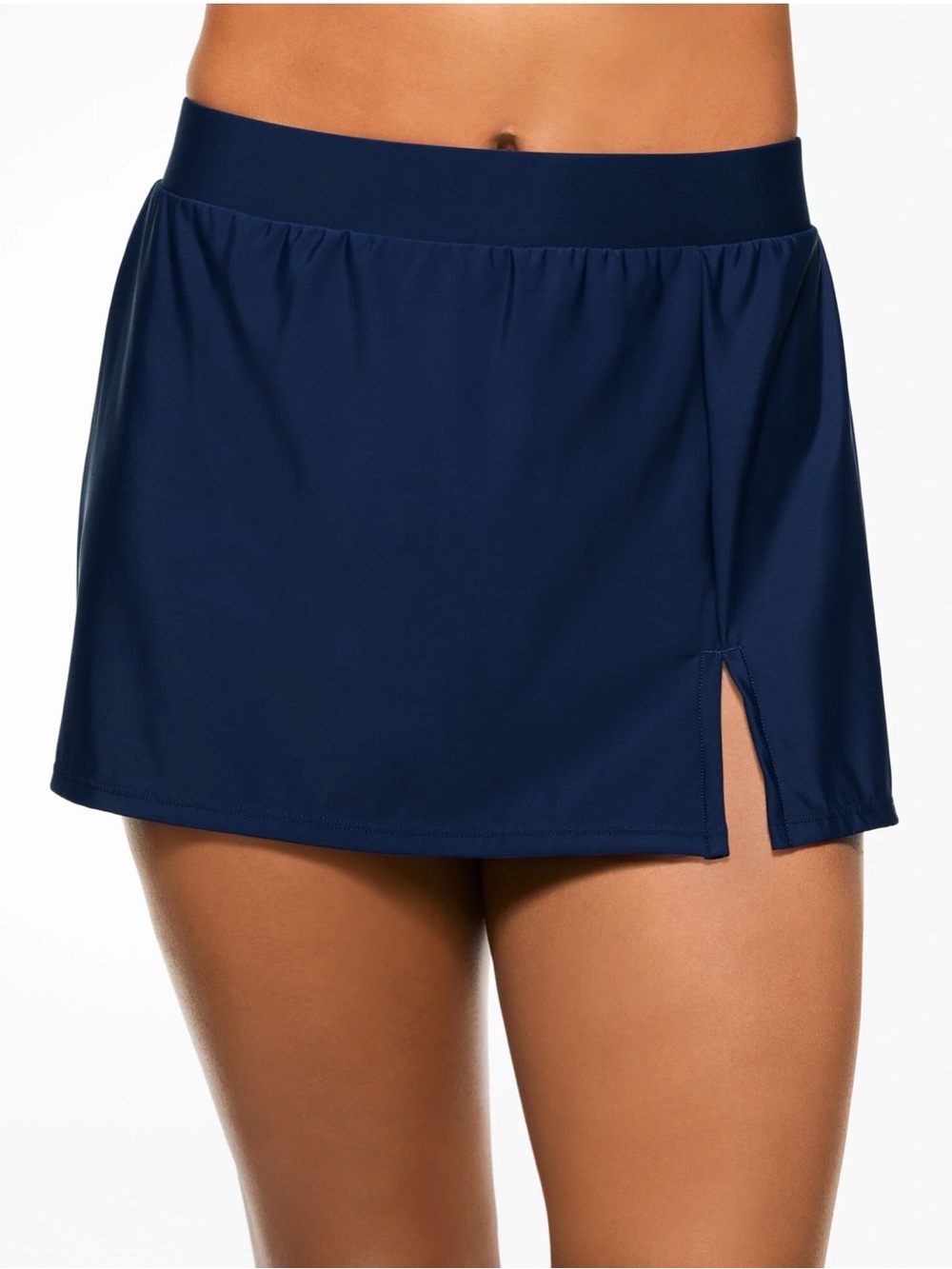 NWT - Navy Miraclesuit Vented Swim Skirt with Side Slit